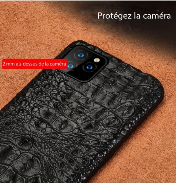 Coque en Crocodile véritable pour iPhone 15, 14, 13, 12, 11, XS, XR, 8, 7, SE – Image 12
